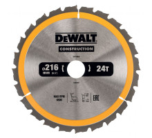 Пильный диск DeWalt Construction 216 x 30, 24 зуба DT 1952