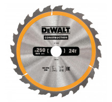 Пильный диск DeWalt Construction 250 x 30, 24 зуба DT 1956