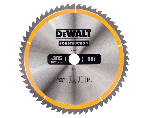 Пильный диск DeWalt Construction 305 x 30, 60 зубьев DT 1960