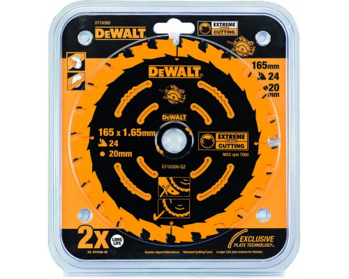 Пильный диск DeWalt Extreme 165 x 20, 24 зуба DT 10300