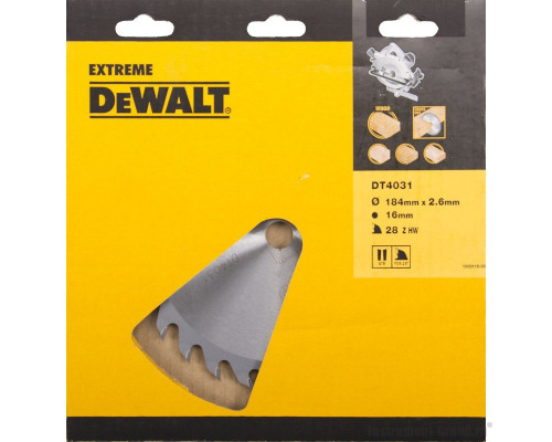 Пильный диск DeWalt Extreme 184 x 16, 28 зубьев DT 4031