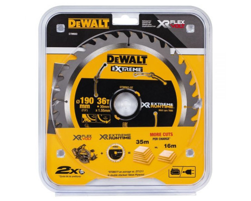 Пильный диск DeWalt Extreme Runtime 190 x 30, 36 зубьев DT 99563 Пильный диск DeWalt Extreme Runtime 190 x 30, 36 зубьев DT 99563