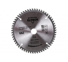 Диск пильный по алюминию (160х20/16х1.4 мм; 60Z) ELITECH 1820.116300