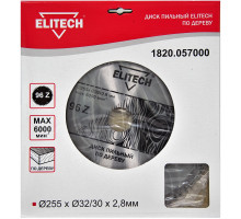 Диск пильный по дереву (255х32/30 мм; 2.8 мм; 96Z) Elitech 1820.057000