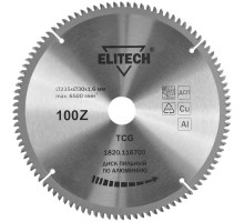 Диск пильный по алюминию (235х30х1.6 мм; 100Z) ELITECH 1820.116700