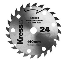 Диск твердосплавный KRESS 24T TCT 140x1,6x20 мм по дереву KA8209