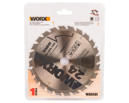Пильный диск (24T; 165x1.6x20 мм) твердосплавный WORX WA5101 Пильный диск (24T; 165x1.6x20 мм) твердосплавный WORX WA5101