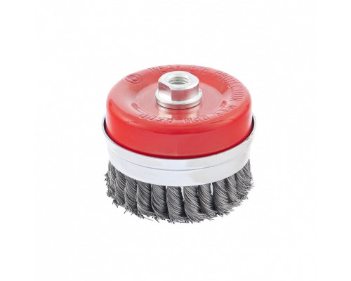 Щетка для УШМ Heavy Duty, 100 мм, М14, "чашка", крученая Matrix 74672