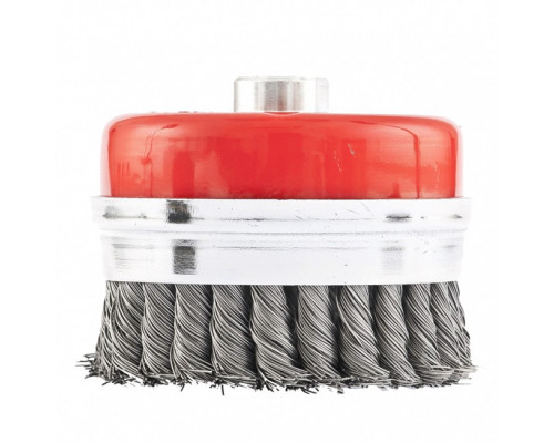 Щетка для УШМ Heavy Duty, 80 мм, М14, "чашка", крученая Matrix 74670