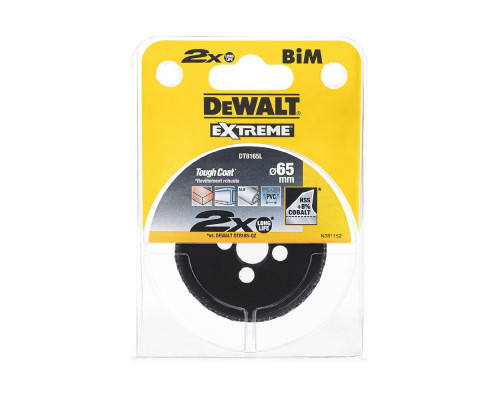 Коронка биметаллическая COBALT 8% (65х46 мм) DEWALT DT 8165 L Коронка биметаллическая COBALT 8% (65х46 мм) DEWALT DT 8165 L