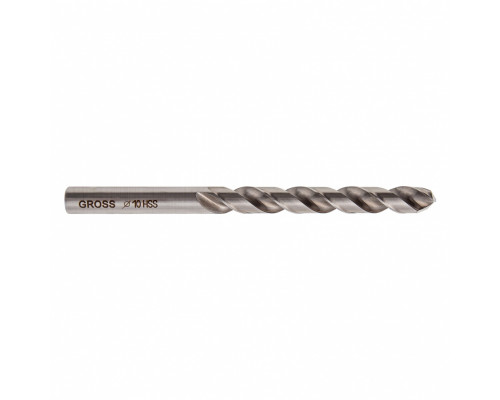 Сверло спиральное по металлу, 10 мм, HSS GROSS 71622
