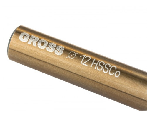 Сверло спиральное по металлу, 12 мм, HSS-Co GROSS 72354