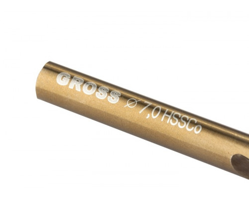 Сверло спиральное по металлу, 7 мм, HSS-Co GROSS 72328