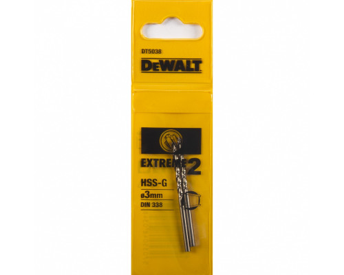 Сверло для металла DEWALT 3х61х33 мм 2 шт Extreme2 DT 5038