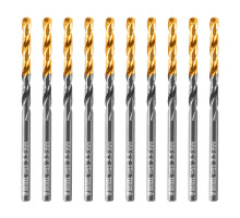 Сверло по металлу, 3,5 мм, HSS-Tin, Golden Tip, 10 шт. DENZEL 717207