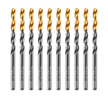 Сверло по металлу, 4,5 мм, HSS-Tin, Golden Tip, 10 шт. DENZEL 717211