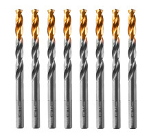 Сверло по металлу, 7,5 мм, HSS-Tin, Golden Tip, 8 шт. DENZEL 717218
