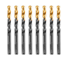 Сверло по металлу, 8,5 мм, HSS-Tin, Golden Tip, 8 шт. DENZEL 717220