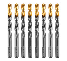 Сверло по металлу, 10 мм, HSS-Tin, Golden Tip, 8 шт. DENZEL 717222