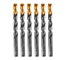 Сверло по металлу, 12 мм, HSS-Tin, Golden Tip, 6 шт. DENZEL 717224