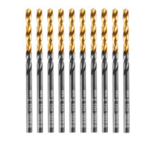 Сверло по металлу, 3 мм, HSS-Tin, Golden Tip, 10 шт. DENZEL 717205