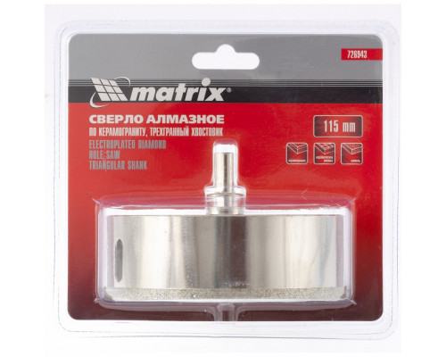 Сверло алмазное по керамограниту (115х67 мм) MATRIX 726943