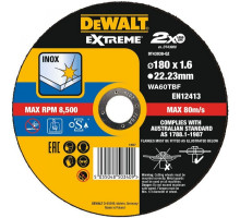 Диск отрезной по металлу Dewalt Extreme 180x1,6x22,2 DT 43938