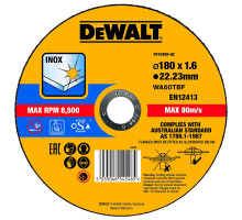 Диск отрезной по металлу Dewalt 180 x 1,6 x 22.2 DT 43908