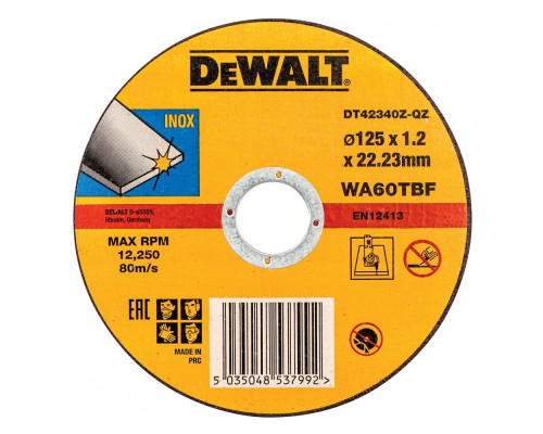 Диск отрезной по металлу Dewalt Industrial 125x1,2x22,2 DT 42340Z