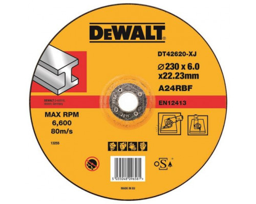 Диск шлифовальный по металлу Dewalt 230 x 6,0 x 22.2 DT 42620