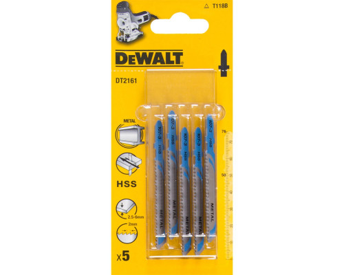 Пилки для лобзика по металлу 5 шт DEWALT DT 2161