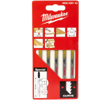 Пилочки Milwaukee для лобзика Curve 75 мм, 5 штук 4932430143