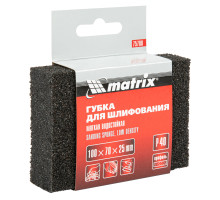 Губка для шлифования 100 х 70 х 25 мм, мягкая, P 40 MATRIX 75700