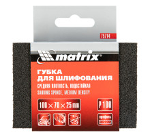Губка для шлифования 100 х 70 х 25 мм, средняя плотность, P 100 MATRIX 75714