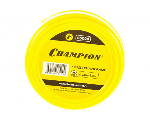 Корд Star 2.0 мм х 15 м (звезда) CHAMPION C5024 Корд Star 2.0 мм х 15 м (звезда) CHAMPION C5024