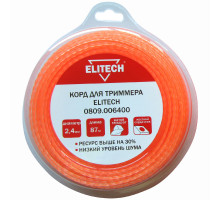 Леска ELITECH 2,4*87 м би-материал (витой квадрат)  0809.006400