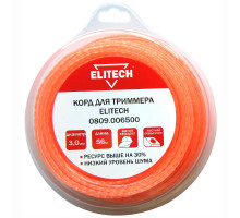 Леска ELITECH 3,0*56 м би-материал (витой квадрат)  0809.006500