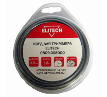Леска ELITECH 3,0*12 м с алюминиевой стружкой (квадрат)  0809.008000