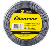 Корд триммерный Aluminium, нож для отреза (2.7 мм, 72 м, круг) CHAMPION C7035