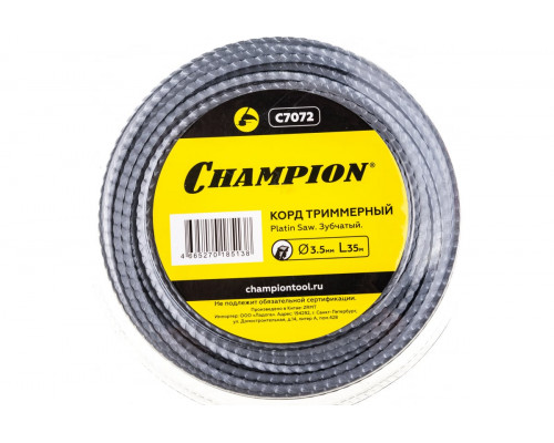 Корд триммерный Platin Saw (3.5 мм; 35 м; зубчатый) CHAMPION C7072 Корд триммерный Platin Saw (3.5 мм; 35 м; зубчатый) CHAMPION C7072