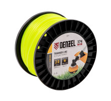 Леска для триммера звезда, 2,0 мм х 374 м, на DIN катушке FLEX CORD Denzel 96285