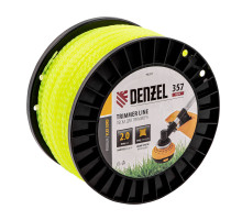 Леска для триммера витой квадрат, 2,0 мм х 357 м, на DIN катушке FLEX CORD Denzel 96297