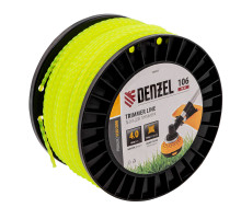 Леска для триммера витой квадрат, 4,0 мм х 106 м, на DIN катушке FLEX CORD Denzel 96803