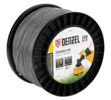 Леска для триммера двухкомпонентная звезда, 2,4 мм х 260 м, на DIN катушке EXTRA CORD Denzel 96813