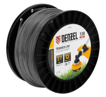 Леска для триммера двухкомпонентная квадрат, 2,7 мм х 138 м, на DIN катушке EXTRA CORD Denzel 96819