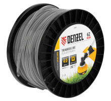 Леска для триммера двухкомпонентная квадрат, 4,0 мм х 62 м, на DIN катушке EXTRA CORD Denzel 96821