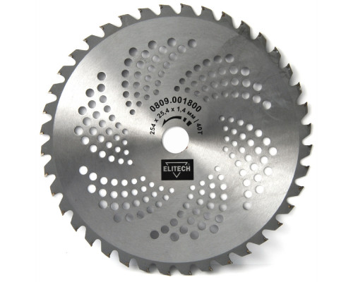 Нож ELITECH  40 зубчатый 254*25,4 мм     0809.001800