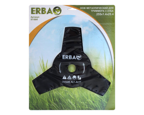 Нож ERBA 3-х зубчатый d=255*25.4 mm 511804 Нож ERBA 3-х зубчатый d=255*25.4 mm 511804