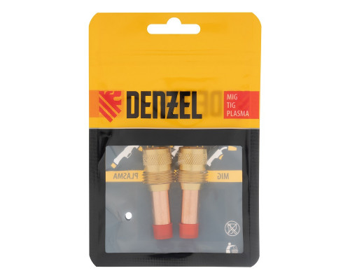 Держатель цанги с газовой линзой для электрода 2,4 мм, 2 шт DENZEL 93658