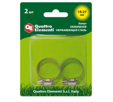 Хомут обжимной QUATTRO ELEMENTI 14-27 мм, нержавеющая сталь 772-029
